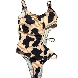 Cow Print One-Piece Swimsuit-large